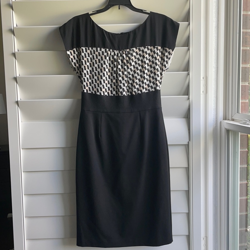 WHBM black silk dress size 2